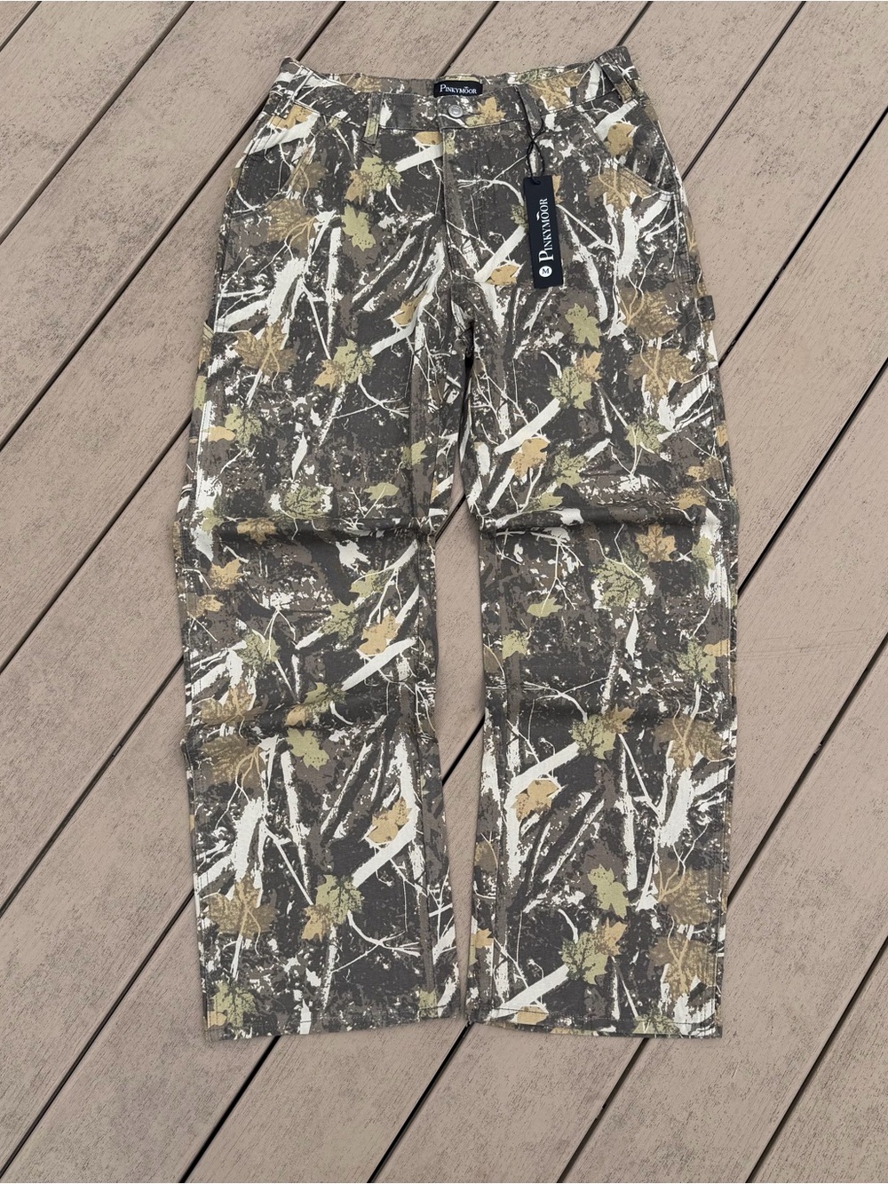 NWT PinkyMoor Camouflage Camo Carpenter Pants Jeans Straight Leg Women’s Medium